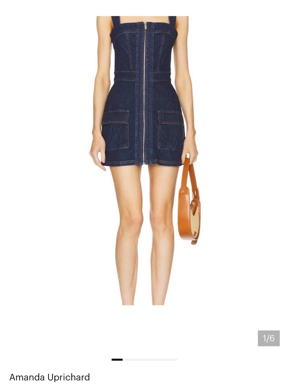 Amanda Uprichard Indigo Zip-Front Denim Mini Dress size small
